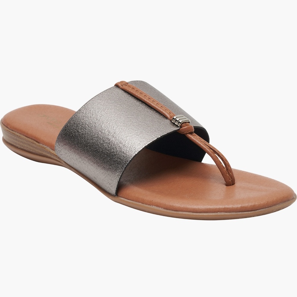 André AssousNice Featherweight
Slide Sandal silver and tan size 39 or 8.5